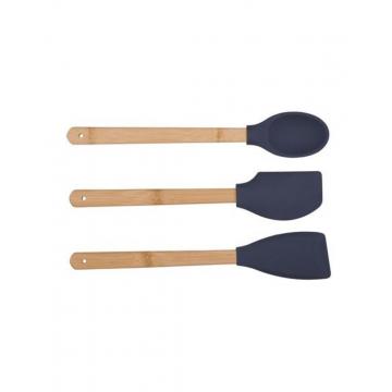 Κουτάλες bamboo/σιλικόνης 3τμχ Η33cm