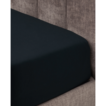 Microsilk Μονόχρωμο Σεντόνι με Λάστιχο Oscar 6 Αποχρώσεις Υπέρδιπλη (160x200+40cm) Μαύρο