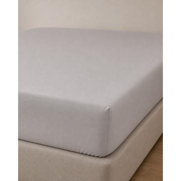 Microsilk Μονόχρωμο Σεντόνι με Λάστιχο Oscar 6 Αποχρώσεις Διπλή (140x200+40cm) Γκρι - Μπεζ