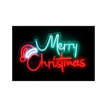 Πινακίδα neon Led MERRY XMAS 43x26εκ.