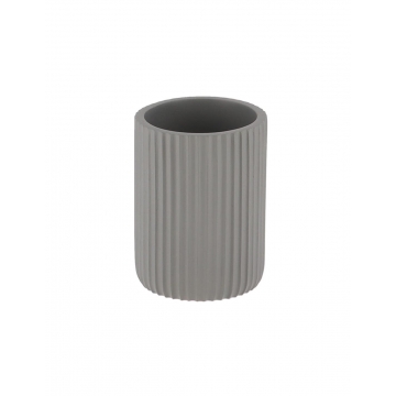 Ποτήρι μπάνιου polyresin γκρι stripes 7x9.5cm